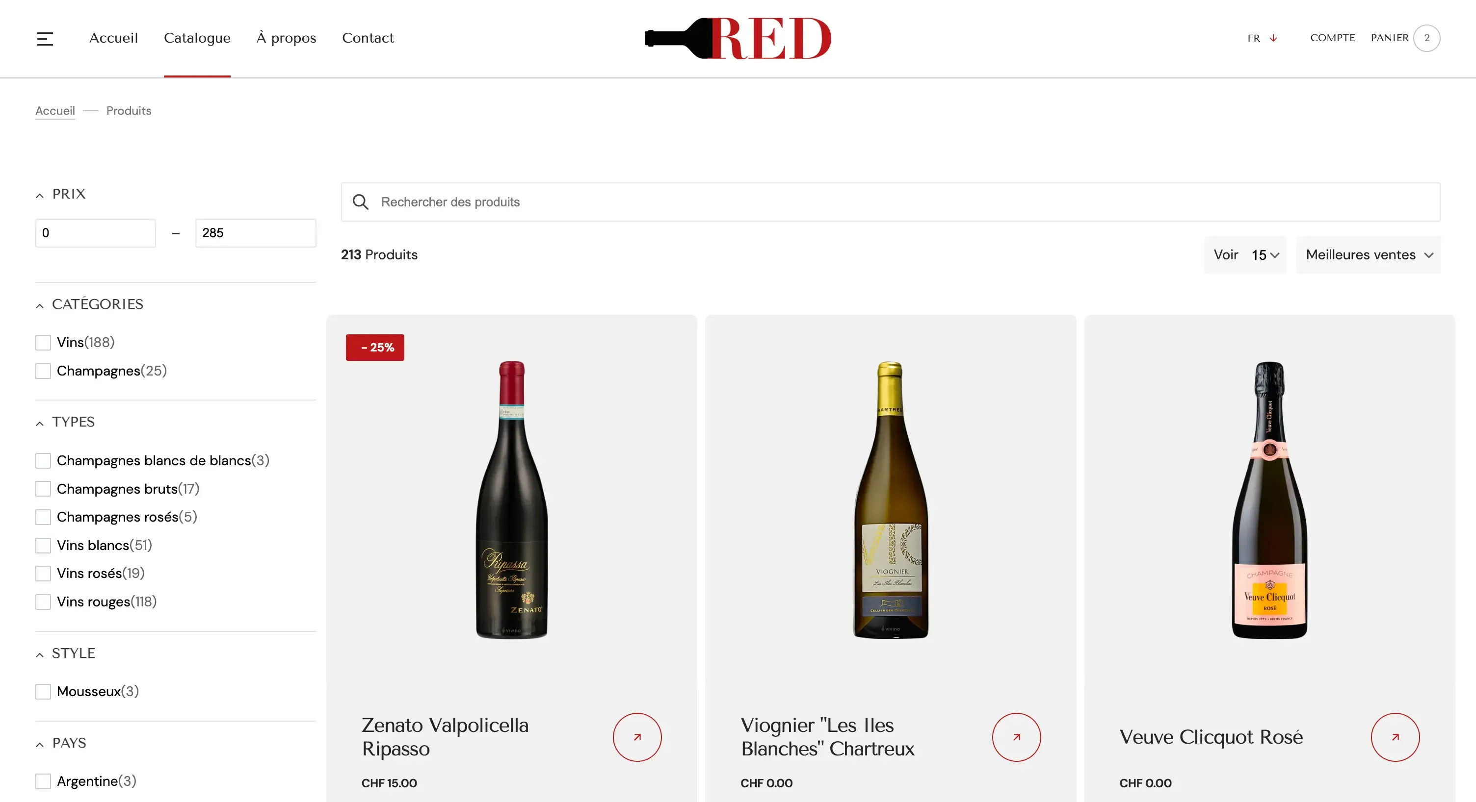 www.reddistribution.ch — screenshot