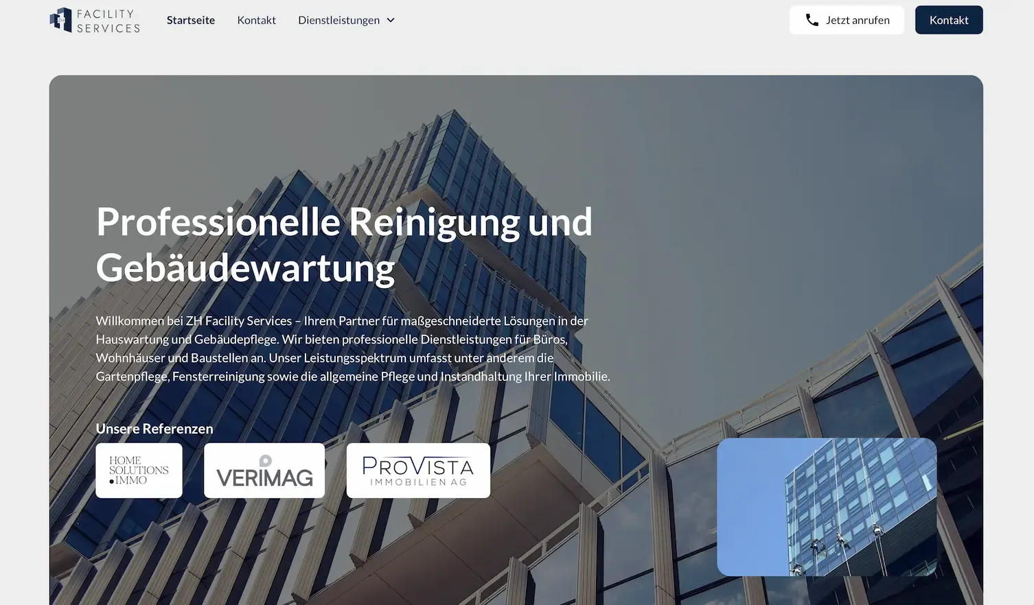 www.zhfacilityservices.ch — screenshot